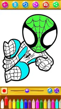 Coloring Super Hero Spider Screen Shot 3