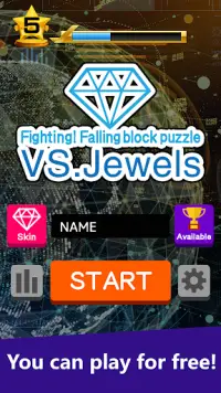 Fighting! Falling block puzzle VS.Jewels Screen Shot 3