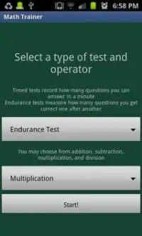 Basic Math Trainer Screen Shot 1