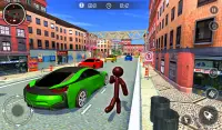 Spider Stickman Hero - Rope Gangster Crime Games Screen Shot 6