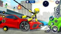 Spider Stickman Rope Hero Game Screen Shot 0