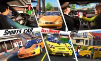 Yellow tax driver 3d juegos de taxi deportivo 2019 Screen Shot 2