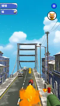 Leo Cat Run hielo - Frozen City Screen Shot 3