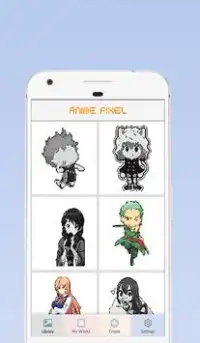 Anime Pixel Art - Todos Poderiam Cor por Número Screen Shot 0