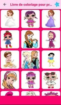 Princesses and Dolls color by number-Lol Pixel Art Screen Shot 1