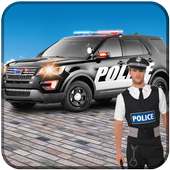 Police Car Driving City Crime