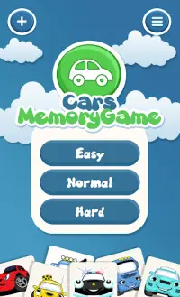 Cars memory game for kids Screen Shot 0