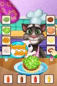 Talking Cat Burger Maker - Kitchen Cooking Game Screen Shot 0