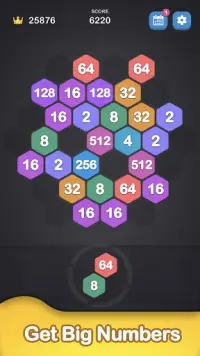 2048 Hexagon-Number Merge Game Screen Shot 2
