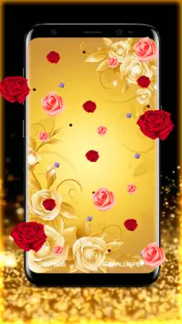 Golden Rose Live Wallpaper HD Screen Shot 4