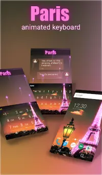 Paris Animated Keyboard + Live Wallpaper Screen Shot 0