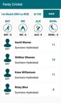 Fantasy Cricket League Screen Shot 0