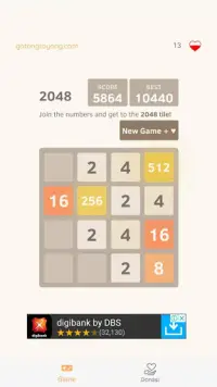 2048 - Game Sambil Donasi Gotongroyong Screen Shot 1