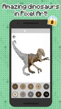 Color by Number Dinosaurs - Pixel art Screen Shot 1