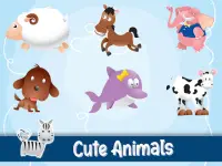 Animals Puzzle 😻 🙈 🐢 🐓 🦄 Free Fun Educational Screen Shot 1