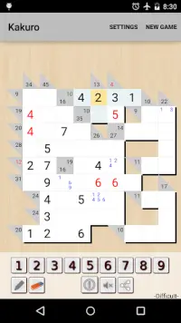 Kakuro - Zahlenkreuzworträtsel Screen Shot 1