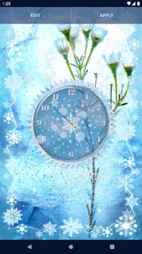 Winter Snow Clock Wallpaper Screen Shot 2