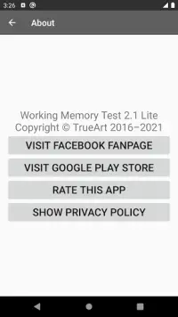 Working Memory Test Screen Shot 7