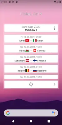 Widget for Euro Cup 2020 Screen Shot 0