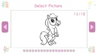 Draw & Color – Horses, Pony’s & Unicorns Screen Shot 1