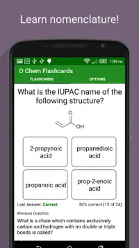 Organic Chemistry Flashcards Screen Shot 3