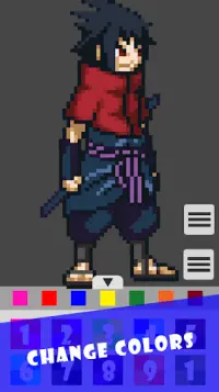 Pixel Art Sasuke Coloring Games Screen Shot 3