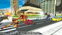 गोरिल्ला रोबोट ट्रैक्टर लड़ाई खेलों को बदलने Screen Shot 2