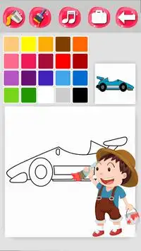 Car Racing Coloring Screen Shot 2