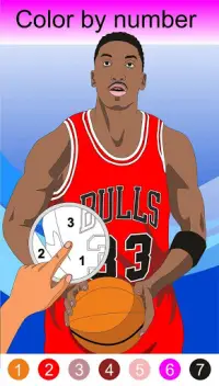 Coloring Basketball  - Color by number Screen Shot 0