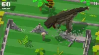 Jurassic Hopper: Crossy Dinosaur Shooter Game Screen Shot 0
