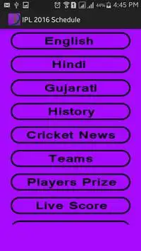 IPL 2016 Schedule Screen Shot 1