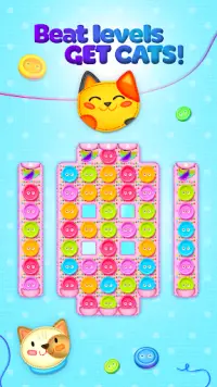 Button Cat: match 3 cute cat puzzle games Screen Shot 1