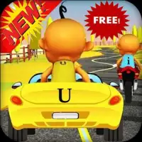 Upin racing Car Speed ipin Moto Bike Mission Screen Shot 0