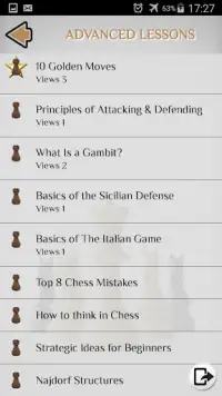 Chess Tutorials - Games Screen Shot 2