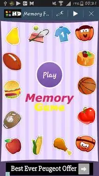 Memory Fruit Game 2016 Screen Shot 0