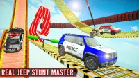 पुलिस प्राडो जीप स्टंट रेसिंग - जीप स्टंट गेम Screen Shot 5