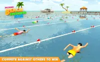 여자의 해변 수영 경기 레이스 게임 Screen Shot 1