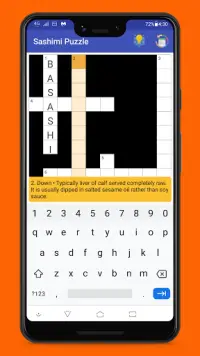 Japanese Cuisine Crossword Screen Shot 1
