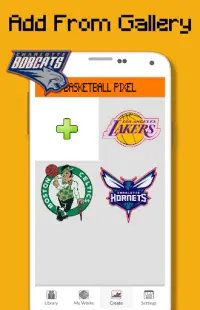 فريق كرة السلة Logo اللون حسب العدد - Pixel Art Screen Shot 7