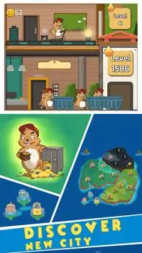 Idle Hamster Tower Tycoon: Gold Miner Clicker Screen Shot 1