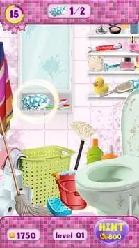 Messy Bathroom Hidden Objects Screen Shot 1