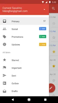 Gmail Go Screen Shot 1