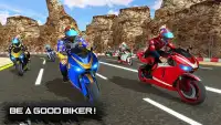 Racing on Motorrad: Echter 3D-Moto-Highway-Verkehr Screen Shot 1