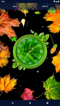 Forest Leaves Clock Wallpaper Screen Shot 5