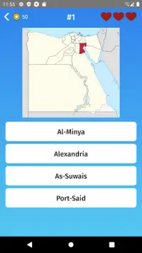Ägypten - Landkarten Quiz Spiel Screen Shot 1