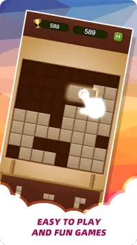 Wood Brick Crush - لعبة ألغاز كلاسيكية Screen Shot 1