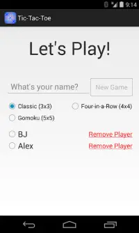 Tic-Tac-Toe Screen Shot 0