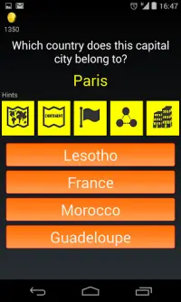 Capital City to Country Quiz Screen Shot 2