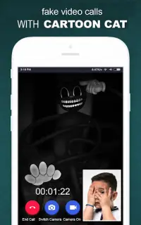 Simulation Video Call Cartoon Cat Screen Shot 6