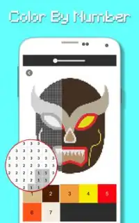 Wrestling Mask Color By Number - Pixel Art Screen Shot 2